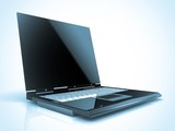 Fototapeta Do przedpokoju - Laptop isolated with a blank screen.