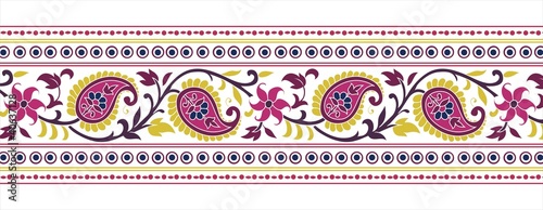 Tapeta ścienna Tradycyjny paisley kwiatowy wzór włókienniczych, królewskie indie