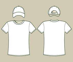 Wall Mural - T-shirt and cap template