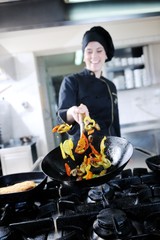 Canvas Print - chef preparing meal