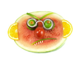 Wall Mural - Angry fruits, isolated