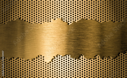 Board z aluminiowym obramowaniem Złoty metalowy ruszt tło