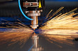© Kadmy - Laser cutting of metal sheet with sparks