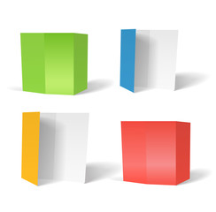 Poster - Color paper booklets set vector template