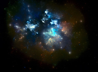Wall Mural - colorful space star nebula