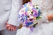 blue and purple wedding bouqet