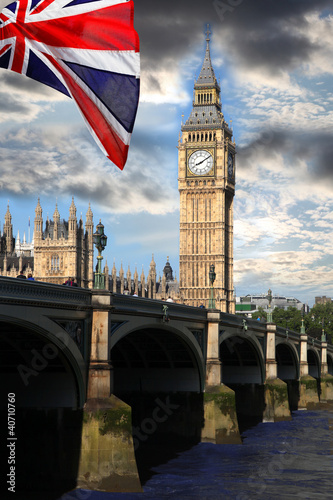 Obraz na płótnie canvas dwuczęściowy "dyptyk" Big ben wieczorem, londyn, wielka brytania