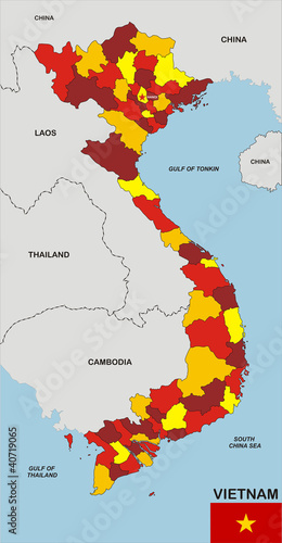 Board z aluminiowym obramowaniem Mapa wietnamska