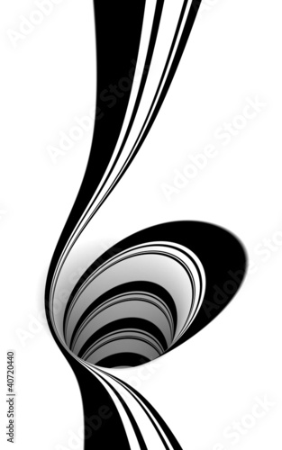 Dekoracja na wymiar  abstrakcyjna-czarno-biala-spirala