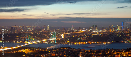 Naklejka - mata magnetyczna na lodówkę Bosphorus Bridge at the night 8