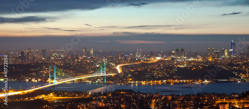 Naklejka dekoracyjna Bosphorus Bridge at the night 8