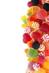 Wall Mural - colorful jelly candies isolated on white