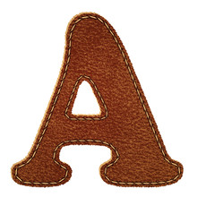Leather Alphabet. Leather Textured Letter A
