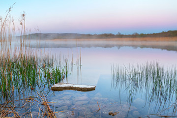 Irish lake before sunrise