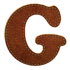 Wall Mural - Leather alphabet. Leather textured letter G