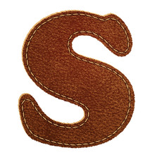 Leather Alphabet. Leather Textured Letter S