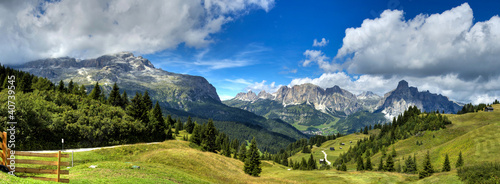 Board z aluminiowym obramowaniem Dolomity - wysoka panorama badia
