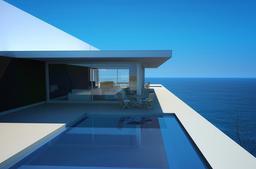 Wall Mural - modern luxury loft / apartment with infinity pool