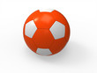 Pomarańczowa piłka nożna wyizolowana na białym tle
