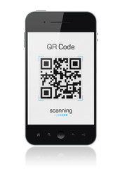 Aufkleber - Mobile Smart Phone Showing QR Code Scanner