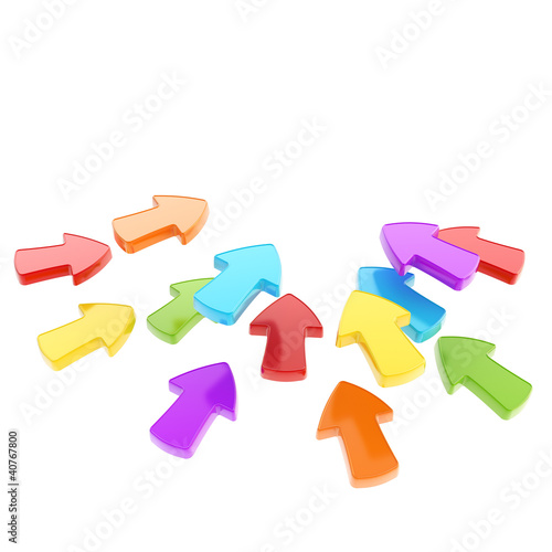Arrow attention symbol isolated