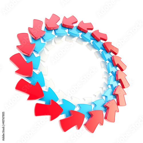 Circular frame made of arrows isolated