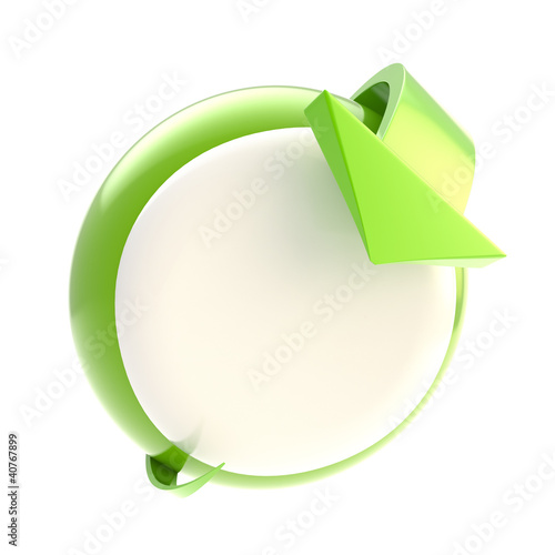 Bend arrow point to circular button