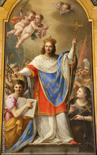 Cuadros en Lienzo Rome - paint of holy king of France Louis IX from San Liugi