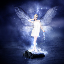 Magical Young Blond Woman As Fairy