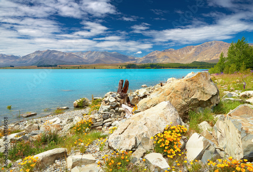 Board z aluminiowym obramowaniem Jezioro tekapo, nowa zelandia