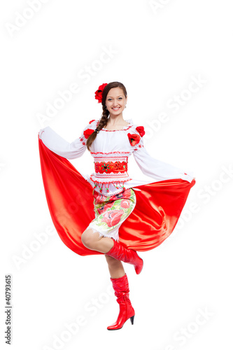 Naklejka - mata magnetyczna na lodówkę girl in traditional clothes