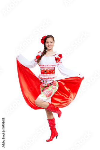 Nowoczesny obraz na płótnie girl in traditional clothes