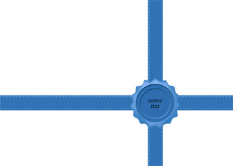 Wall Mural - blue wax seal with bow