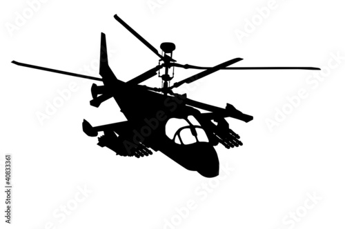 Fotoboard na płycie Rosyjska ka-52 (hokum b) sylwetka helikoptera szturmowego