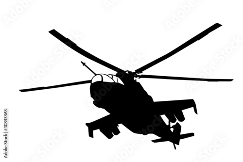 Fotoboard na płycie Sylwetka śmigłowca mi-24 (tylna)
