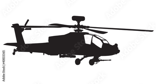 Fotoboard na płycie Sylwetka śmigłowca ah-64 apache longbow