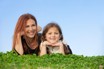 Wall Mural - smiling mother and child , happy family