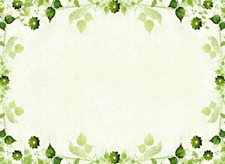 Green leaves frame