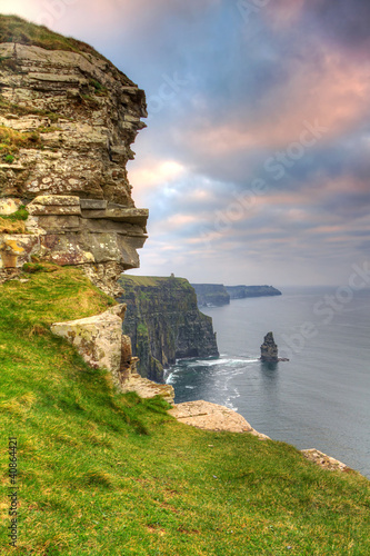 Naklejka samoprzylepna Klify moher o zachodzie słońca, co. 