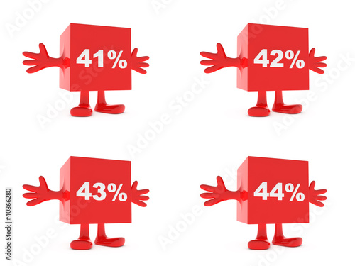 Poster 41, 42, 43, 44 Percent discount happy figure