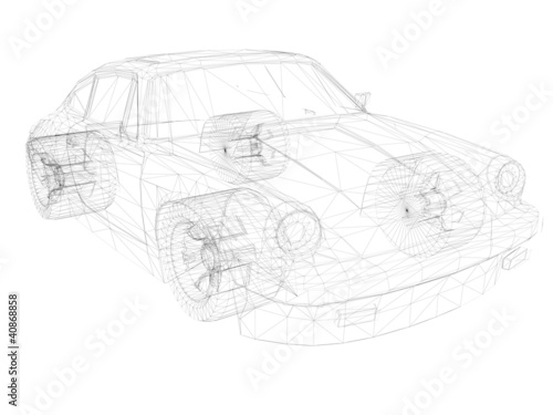 3D Zeichnung vom Porsche Canvas Print