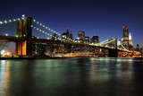 Fototapeta  - Notturno su ponte di Brooklyn e Manhattan