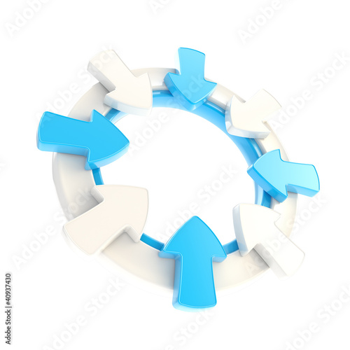 Arrow attention symbol badge isolated