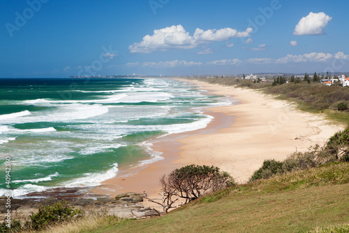 Naklejka samoprzylepna Caloundra plaża od punktu cartwright, queensland