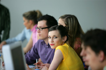 Students in computer class