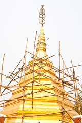 Sticker - Repairing Gold pagoda in thai temple