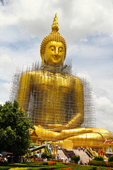 Poster - huge gold buddha in thailand