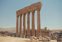 Jupiter's Temple Ancient Roman Columns, Baalbek, Lebanon