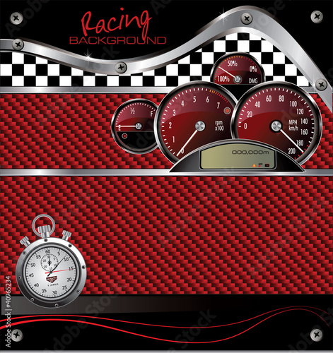 Naklejka - mata magnetyczna na lodówkę Racing background