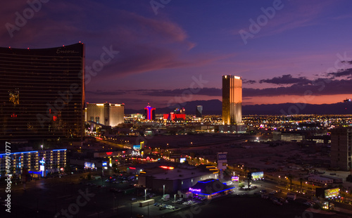 Fotoboard na płycie Las vegas skyline w nocy